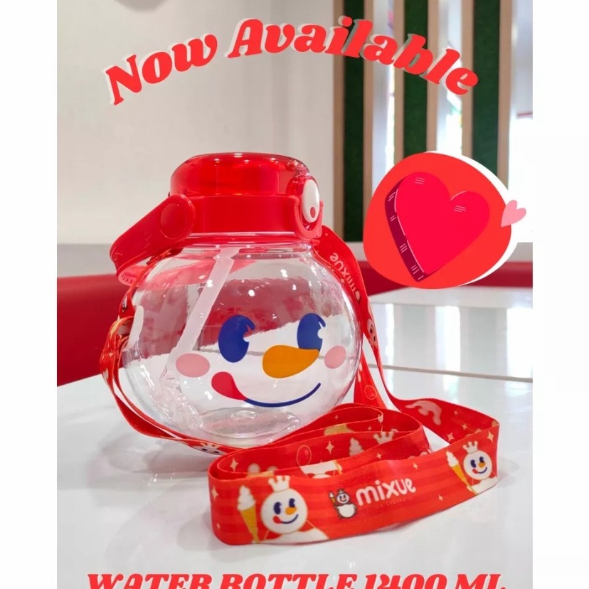 TERMURAH JH ACC BOTOL MIXUE 1400ML SEDOTAN + TALI BIG HEAD TUMBLER AIR MINUM 1400 ML