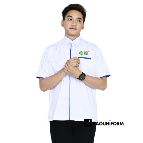 Kemeja Putih Resmi Kemenkes/Kemeja Putih Kementerian Kesehatan/Kemeja Putih Kemenkes/Baju Kemenkes Lengan Panjang/Baju Kemenkes Lengan Pendek