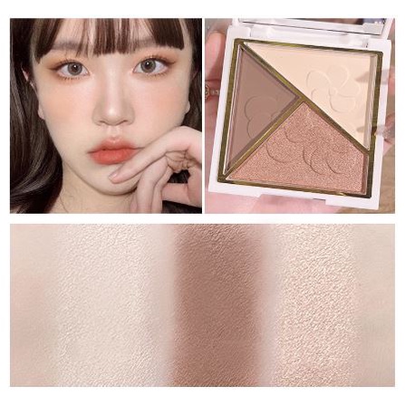 FACE PALLETE 3 WARNA MULTIPLE FACE PALETTE EYESHADOW HIGHLIGHTER CONTOUR BLUSH PALETTE 3 COLORS MAKE UP