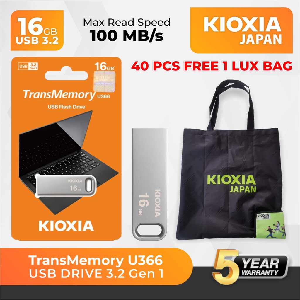 FLASHDISK KIOXIA U366 16GB USB 3.2 100% ORIGINAL BODY METAL