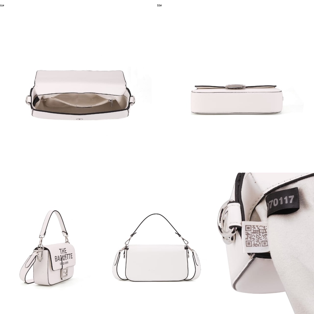 FD In Roma Large With Leather Bag's Silver Hardware 92255