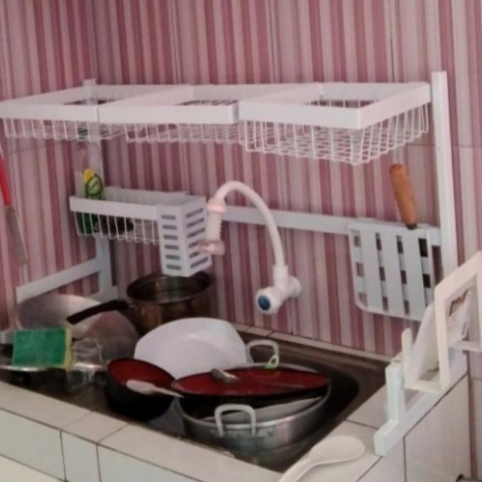 Rak Dapur/Rak Dinding / Rak Cuci Piring Wastafel 85Cm Warna Ungu,Toska Supermart322