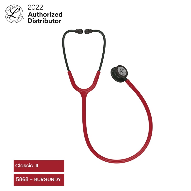 3M Littmann Classic III Stethoscope / Stetoskop Dewasa - BURGUNDY, BLACK C.P - 5868