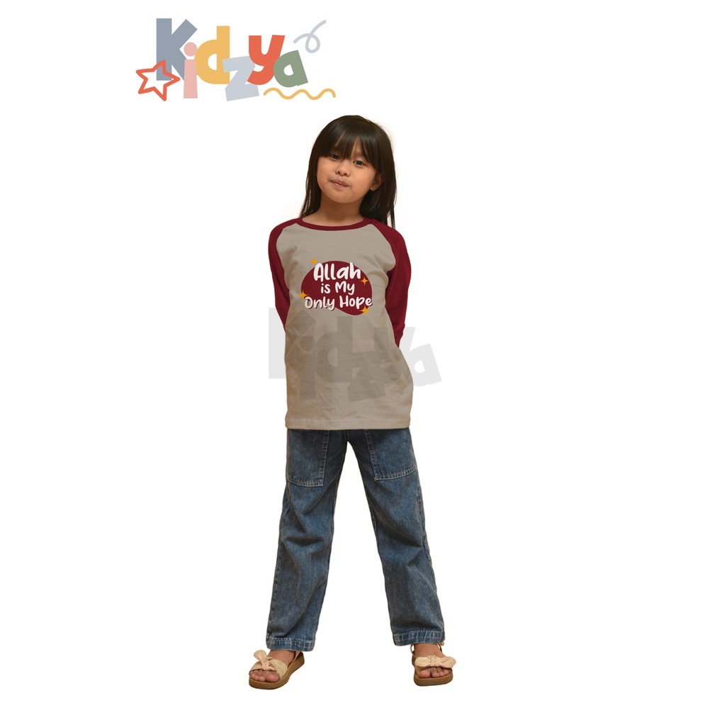 Baju Kaos Raglan Anak Muslim Panjang UNISEX - Allah is My Only Hope - KIDZYA