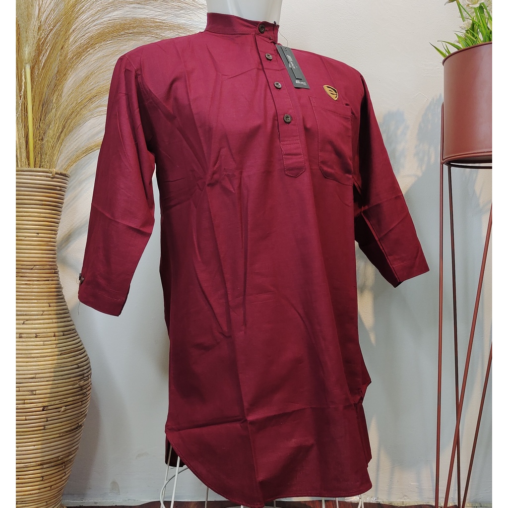 CG ELVAN Kurta  Lengan Tiga Perempat Warna Maroon baju muslim pria koko cowok BG15