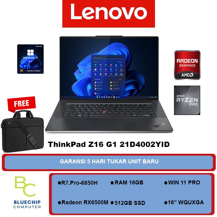 Lenovo ThinkPad Z16 G1 Ryzen7.Pro-6850H 16GB 512GB RX6500M 2GB 16"W11P