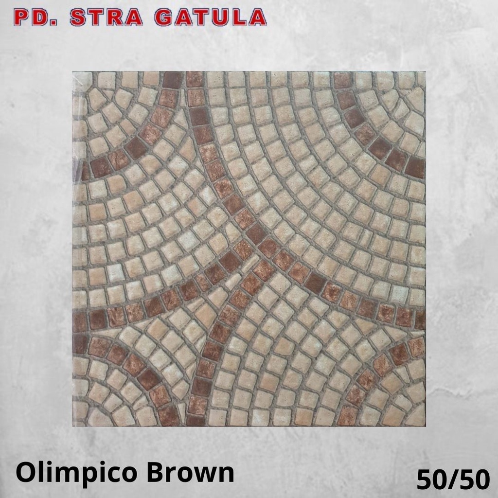 Keramik 50x50 Olimpico Brown - Keramik Lantai - Keramik 50cm