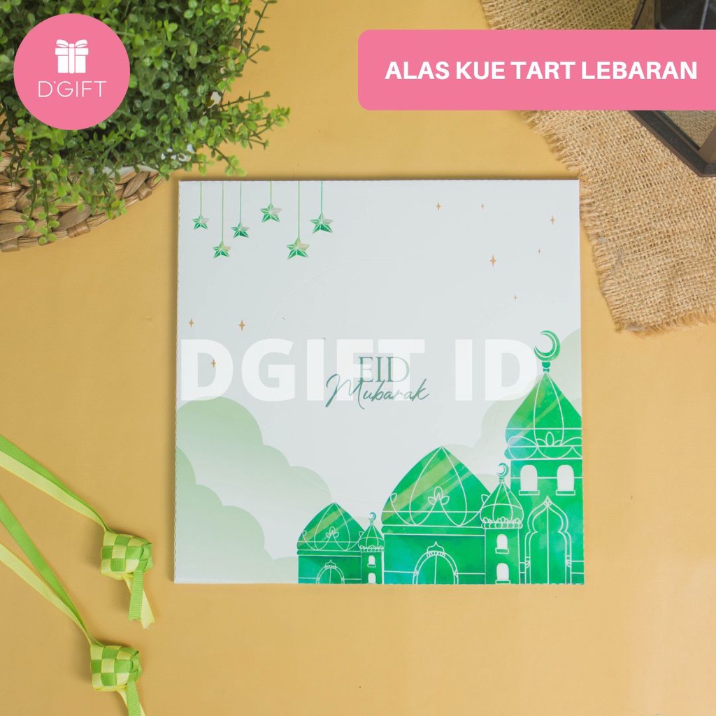 (5pcs)Alas Kue Tatakan Kue Idul Fitri Cake Board Kotak Lebaran 22cm