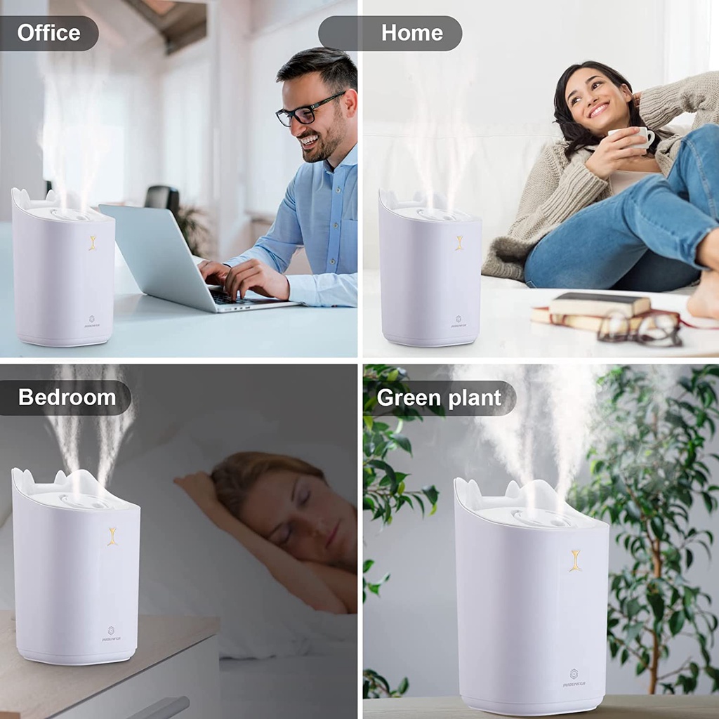 [ PAKET BUNDLING ] Moi 3300ML Humidifier Diffuser Aromateraphy / Double Nozzle Humidifier