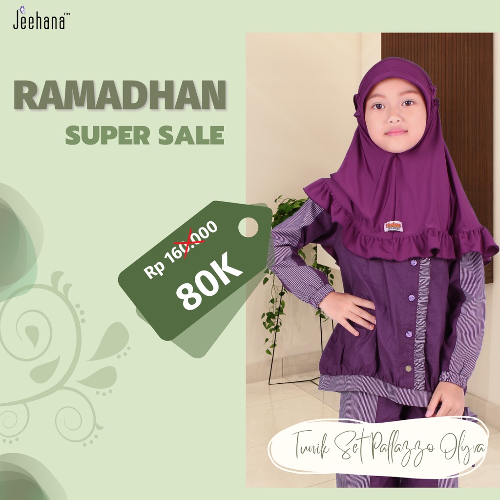 Tunik Olyva Set Kulot Kids / Baju Setelan Kulot Anak Perempuan Lengan Panjang JEEHANA