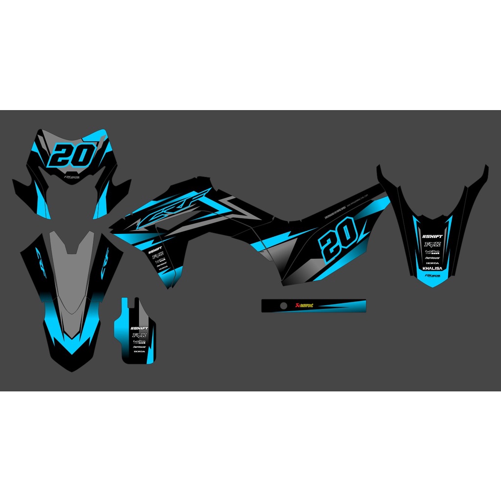 DECAL CRF HITAM BIRU ABU SUPERMOTO ORAJET