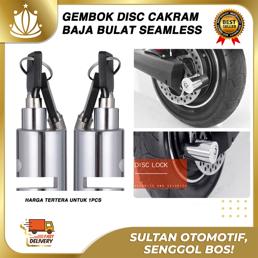 Gembok Kunci Disc Cakram Bulat Baja Motor Sepeda Kuat Aman Disk Lock