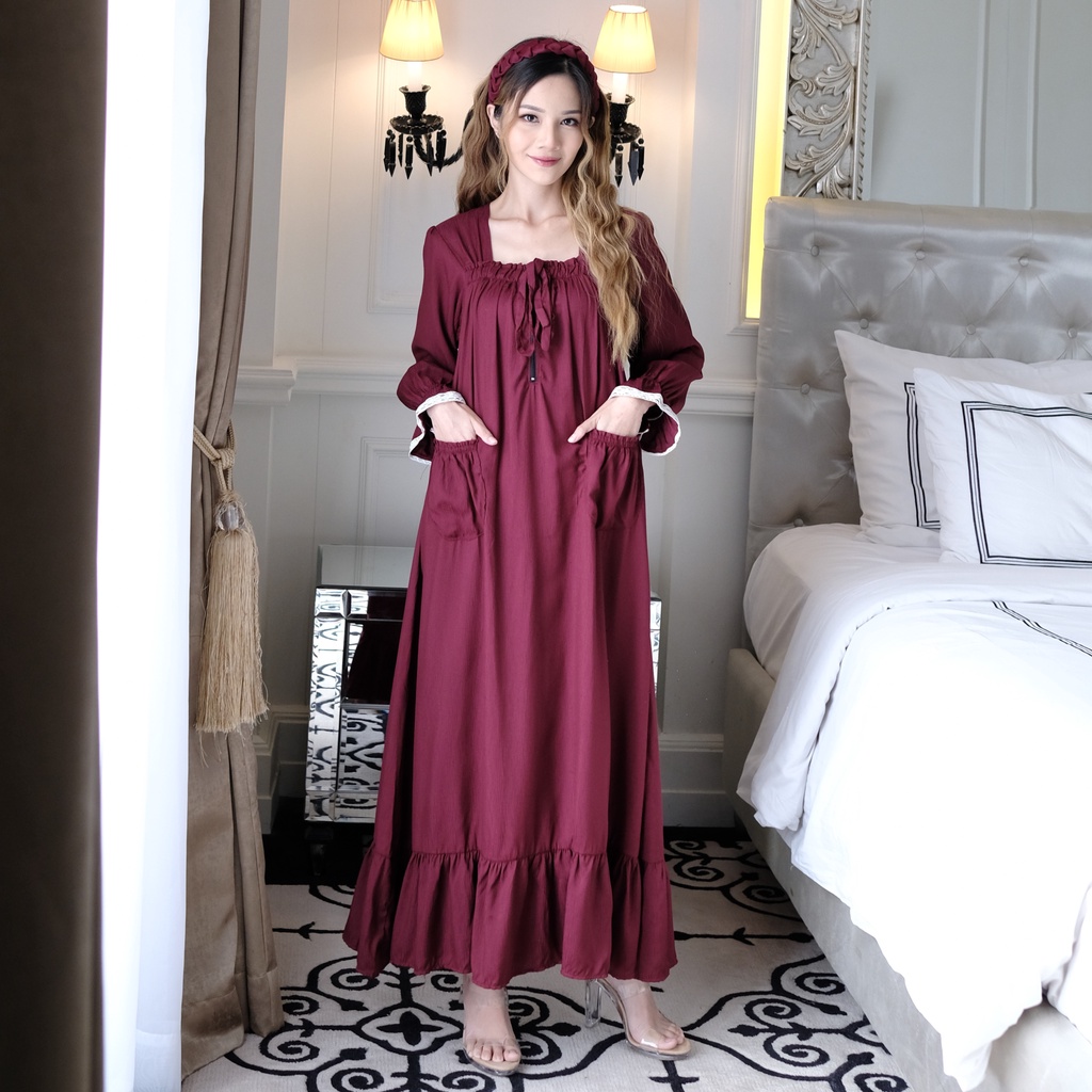 Ladybydiana MARGARETHA HOMEYDRESS Long Dress Wanita Bahan Rayon Premium Busui Friendly