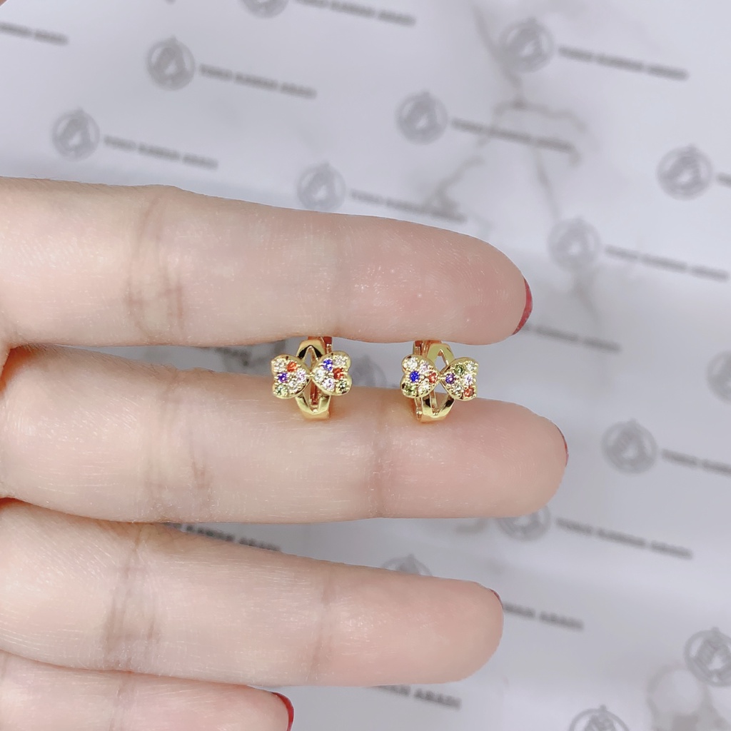 Xuping Gold Anting Anak Perempuan Anti Karat Model Clip *17