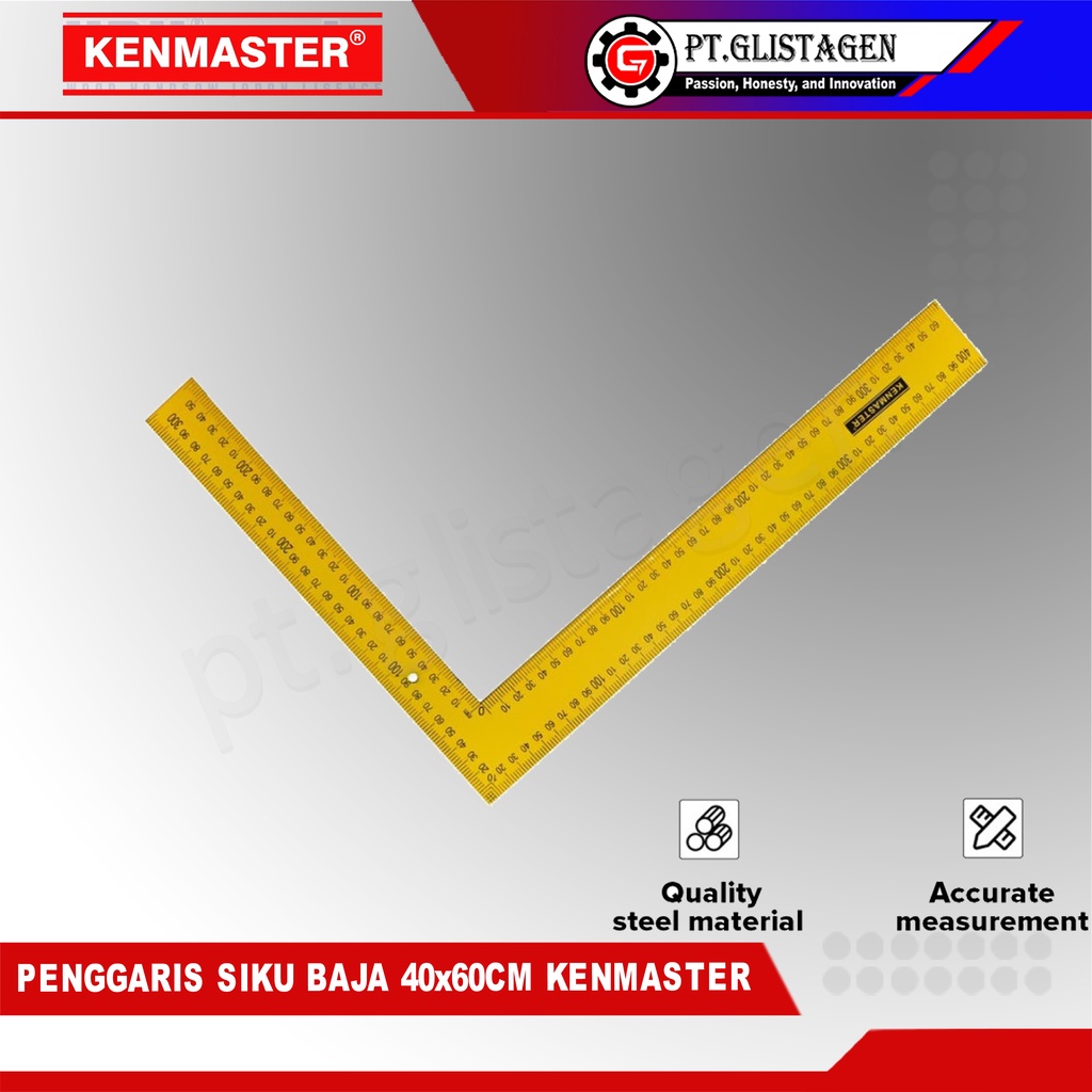 KENMASTER Siku Baja 40 x 60 cm - Pasekon Penggaris Siku Tukang Ukur