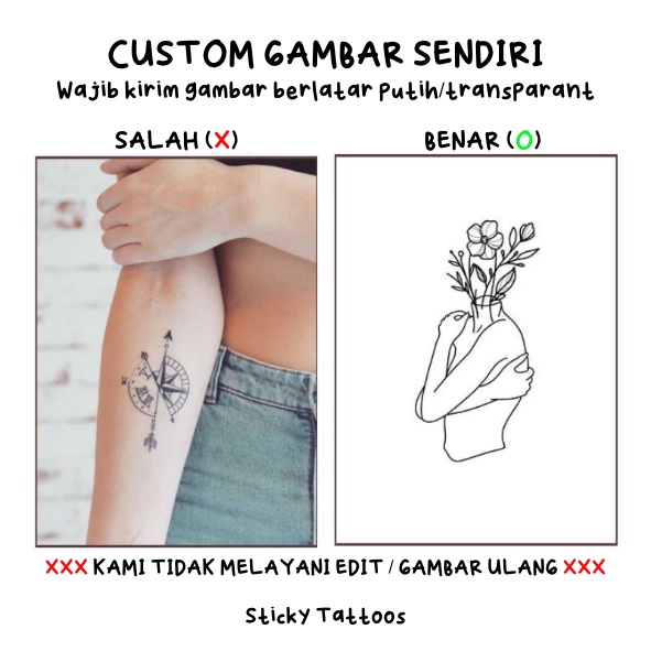 [CT GAMBAR BEBAS] KHUSUS CUSTOM SENDIRI TATO TEMPORER TATTOO TEMPORARY REQUEST