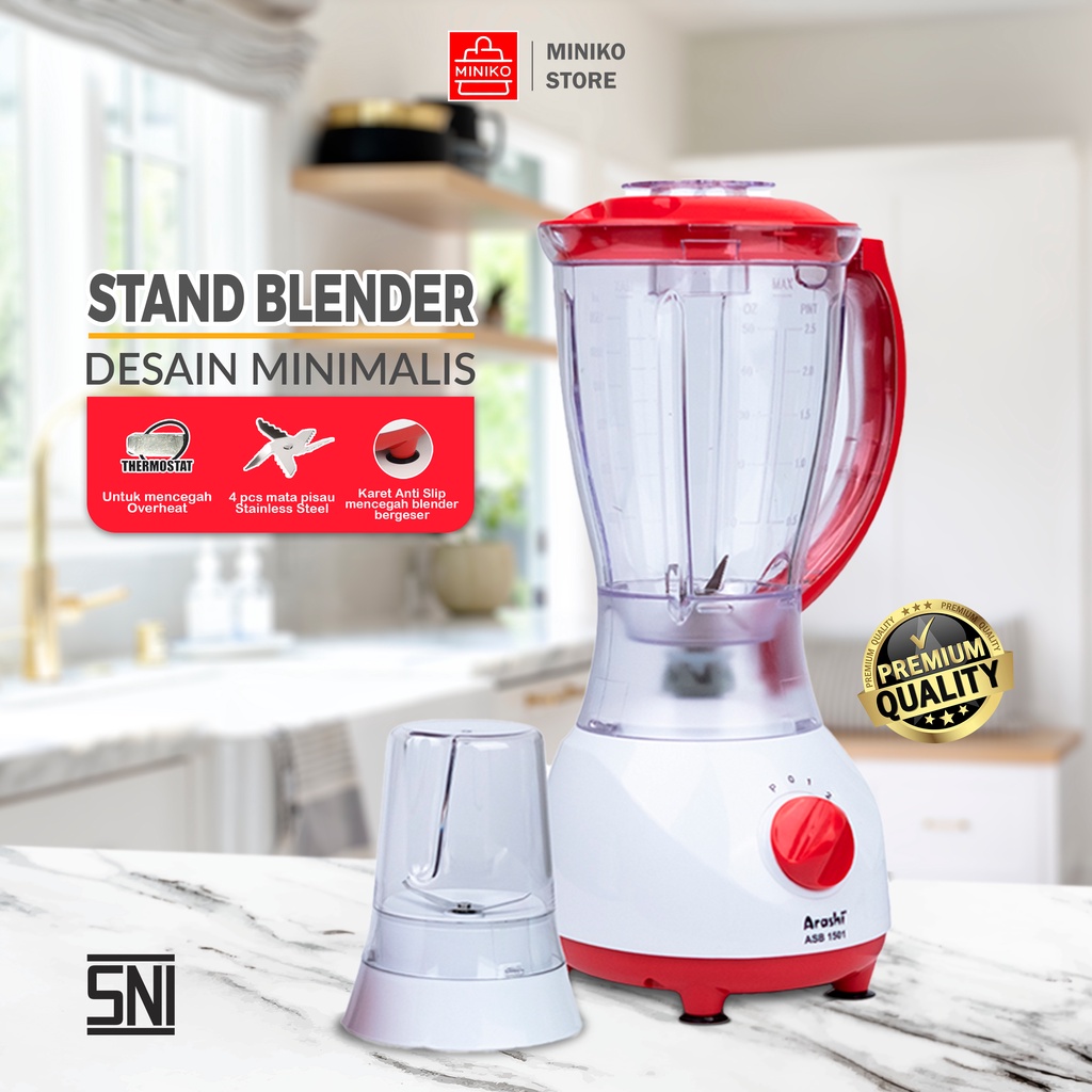 Blender ASB 1501 Pelumat Blender Dengan 3Kecepatan Arashi