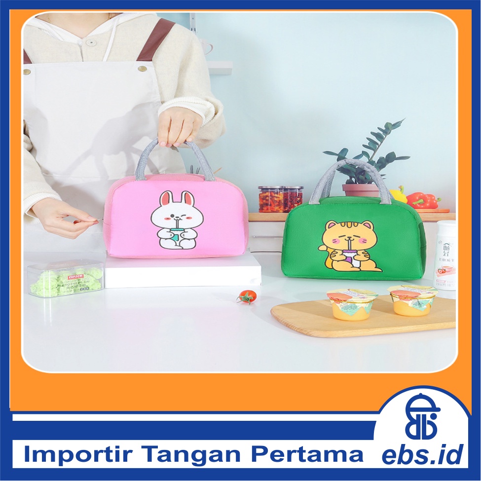 𝐄𝐁𝐒 ✅  COD PA002 Tas Bekal Model Karton Lucu Lunch Cooler Bag Makanan Aluminium Kotak Makan Import COD Tas Makan PA002