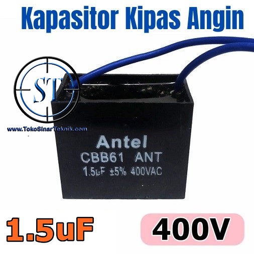 Cap. 1.5/400V AC Kotak Capacitor Kotak Segi Kipas Angin Fan Kapasitor 1,5Uf 400V Listrik AC 220v 1.5/400 1,5/400