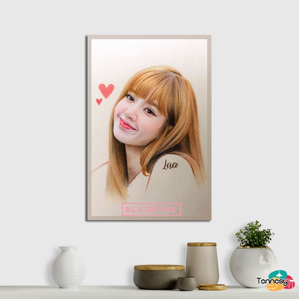 TENNESY Hiasan Dinding Blackpink KPop Korea 20x30cm Dekorasi Dinding Black Pink Kamar Tidur Pajangan Kayu Poster Dekorasi Rumah