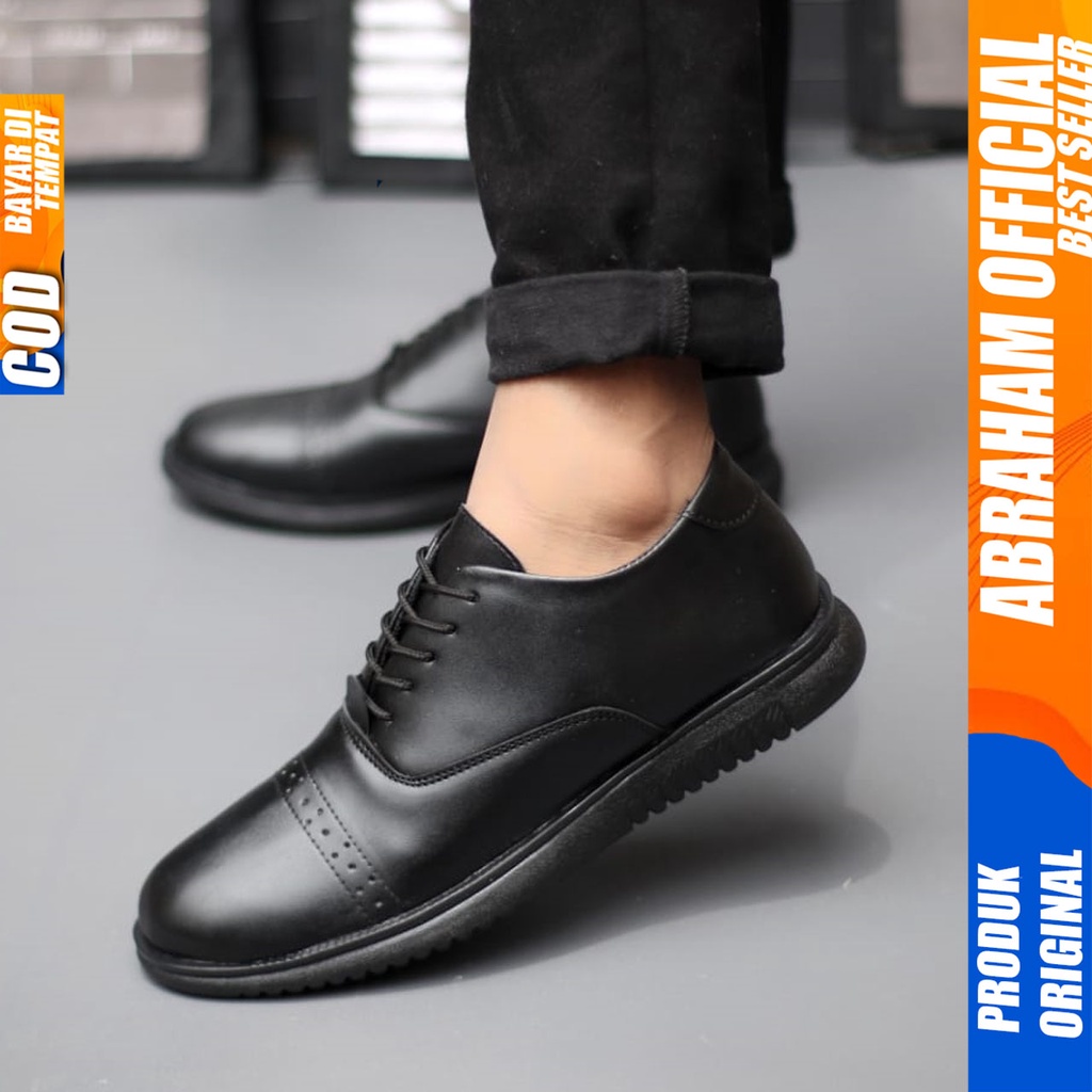 Sepatu Formal Pria Kulit Pantofel Kerja Kantor Oxford Casual Original Abraham JIGEN