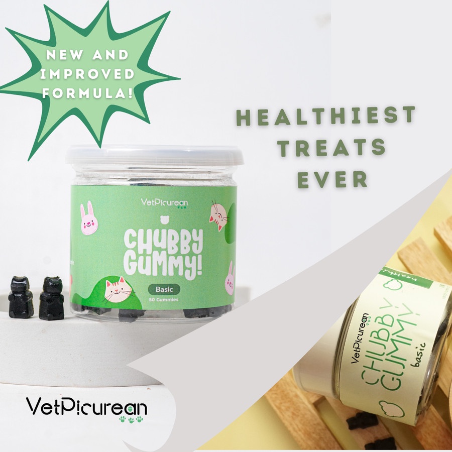 CHUBBY Gummy BASIC - Vitamin Kucing Anjing Penggemuk Penambah Imun (Spirulina / Biotin)