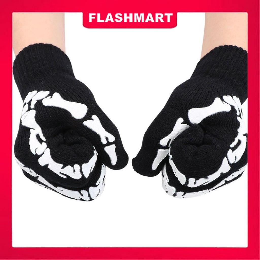 Murah Lebay Flashmart Sarung Tangan Touch Glove Skeleton Design - YN1168