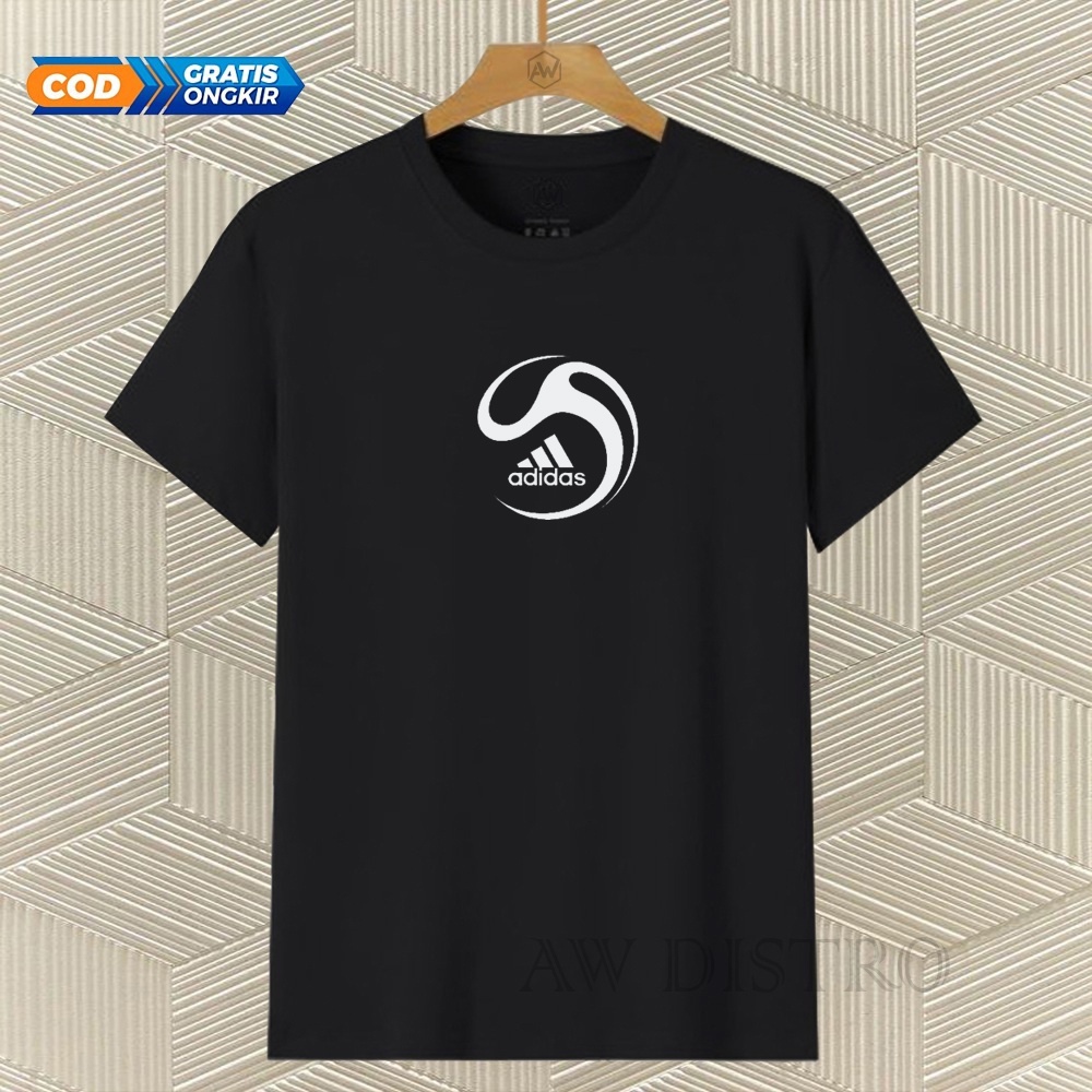 COD Baju Kaos Distro Ads Sport Text Putih Premium Quality Lengan Pendek