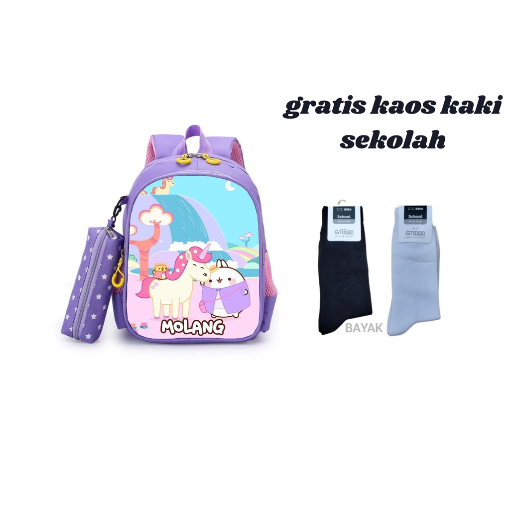 RAMADHAN SALE! Tas sekolah anak Molang /Tas anak perempuan/Tas anak perempuan TK SD/Tas bahu anak/Tas anak/Ransel anak/Tas anak