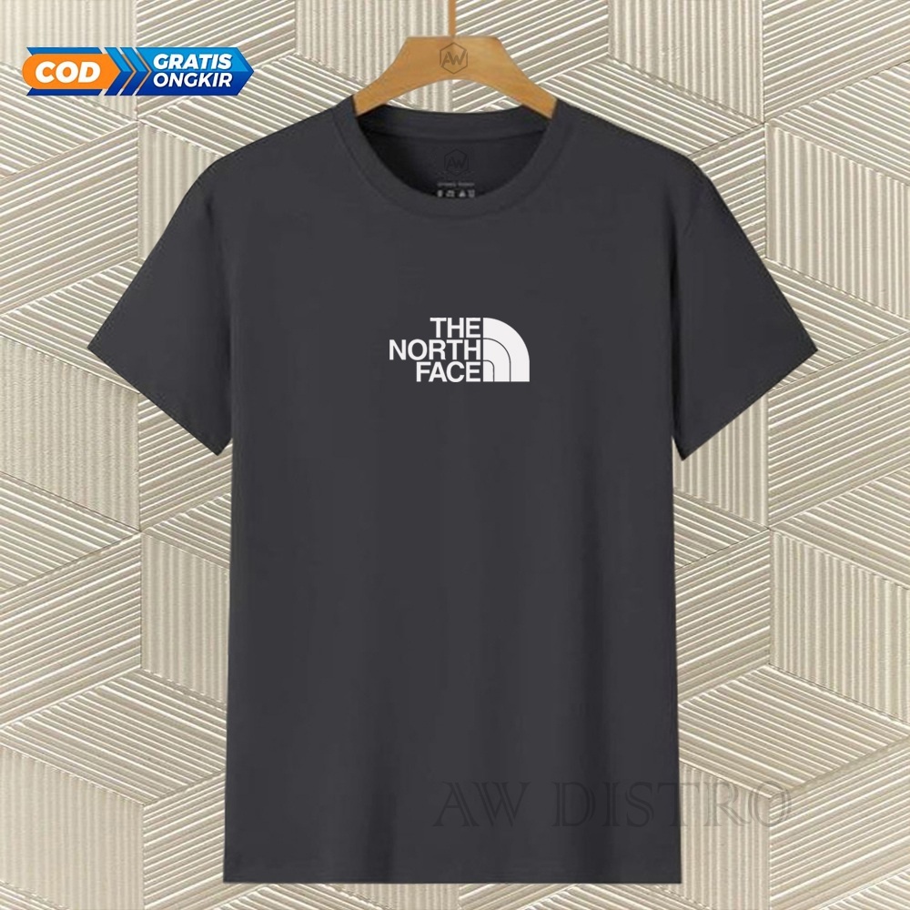 COD Baju Kaos Distro Tnf Text Putih Premium Quality Lengan Pendek