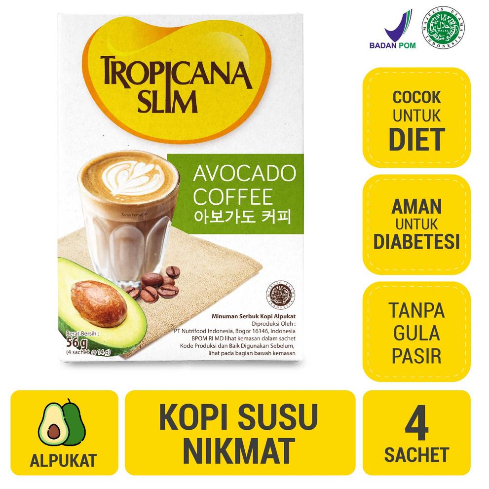 

Jangan Sampai Kehabisan!!!❄️ Tropicana Slim Avocado Coffee 4 Sachet - Kopi Susu Nikmat Tanpa Gula Pasir