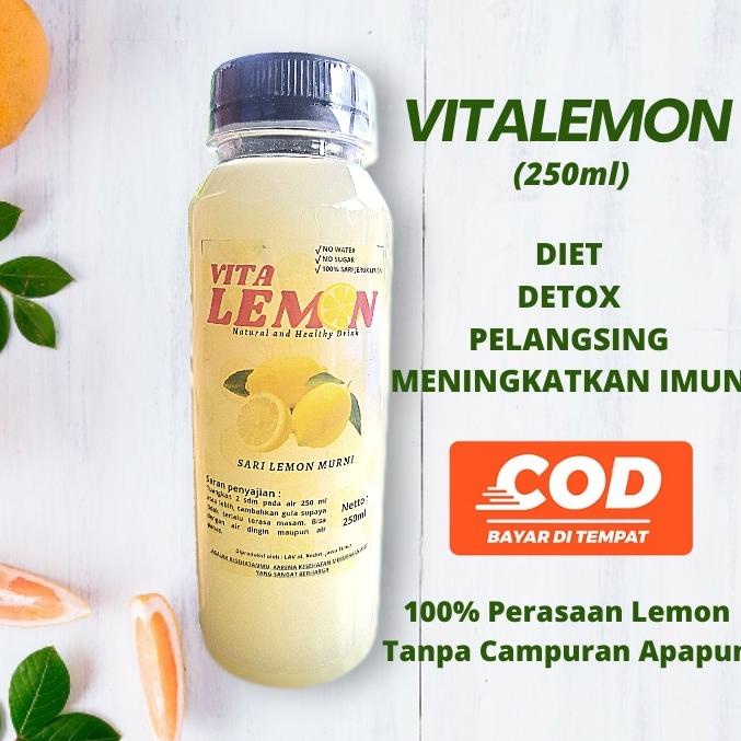 

✔✔SALE✔✔ Sari Lemon Asli 250ml Vitalemon Yang Terbuat Dari Air Jeruk Lemon Peras 100% Murni Sari Lemon Fresh Original Tanpa Tambahan Apapun Untuk Diet Pelangsing Sehat Detox Alami Imun Pure Lemon Juice Jus Natural Healthy Drink 250 ML