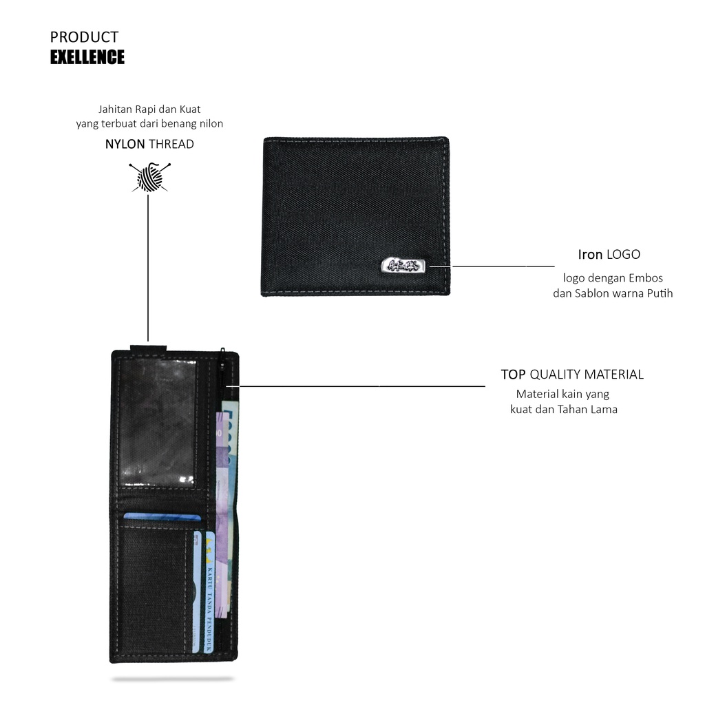 Amt Plat Dompet Pria Bahan Kanvas