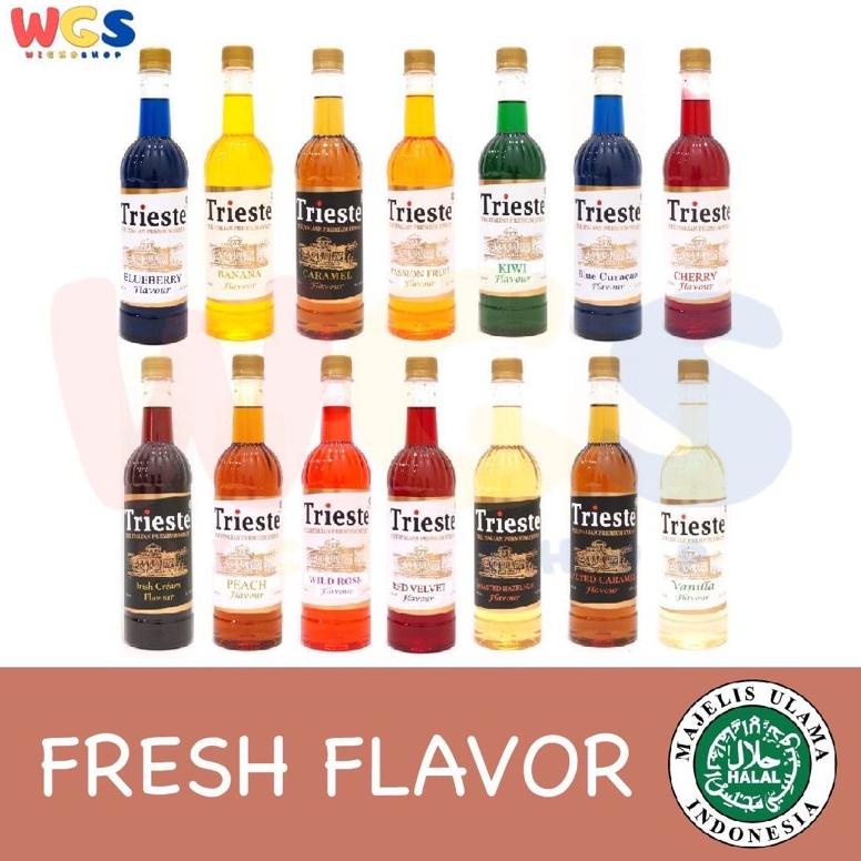 

>V44859) Trieste Premium Syrup Varian Fresh Flavour 650 ml - Halal MUI