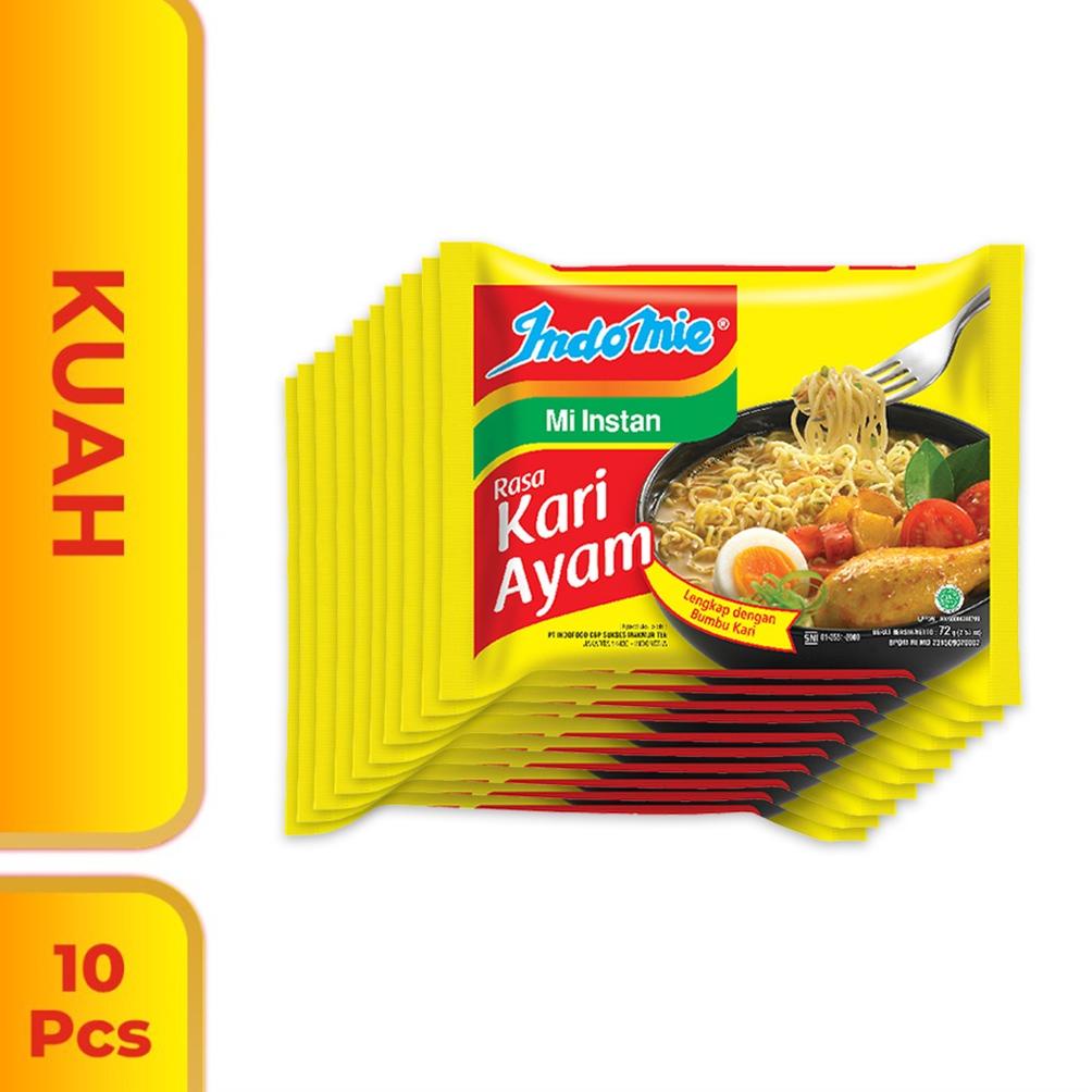 

>XG34448< 10 Pcs - Indomie Kuah Kari Ayam