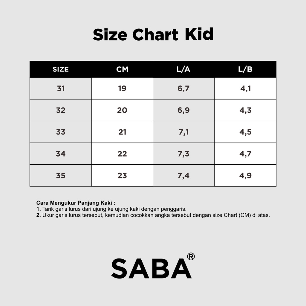 SABA Vintage KIDS High Black White - Sepatu Sneakers Anak