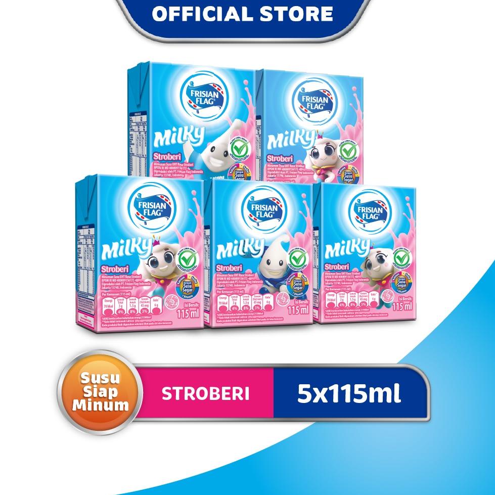 

8.8 Frisian Flag Milky Susu UHT Stroberi 5 x 115 mL