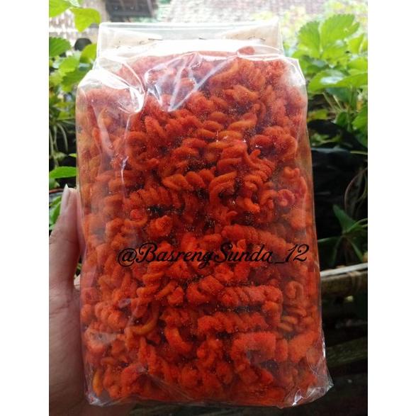 

Terbaruϟday MAKARONI SPIRAL/ulir/ kriting Extra Bumbu Balado kemasan 500gram