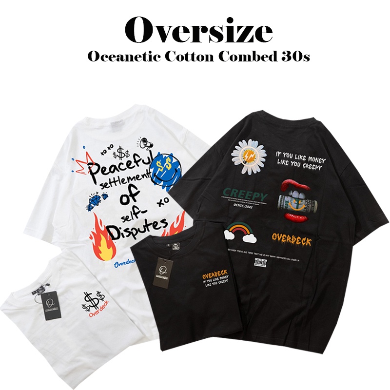 [COD] New Catalog Kaos Distro Oceanetic Oversize Pria Dan Wanita Varian Hitam Putih