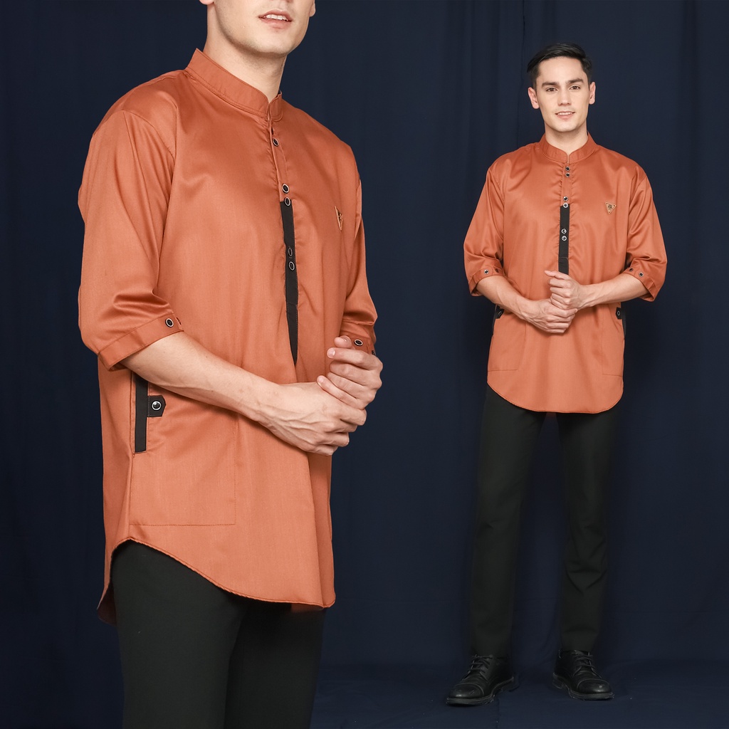 VCRL - Qurta Pria / Baju Koko Pria Lengan Panjang Dewasa Warna Putih