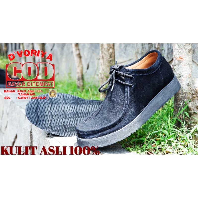 sepatu kasual casual kantor kerja formal murah kulit suede asli series clark