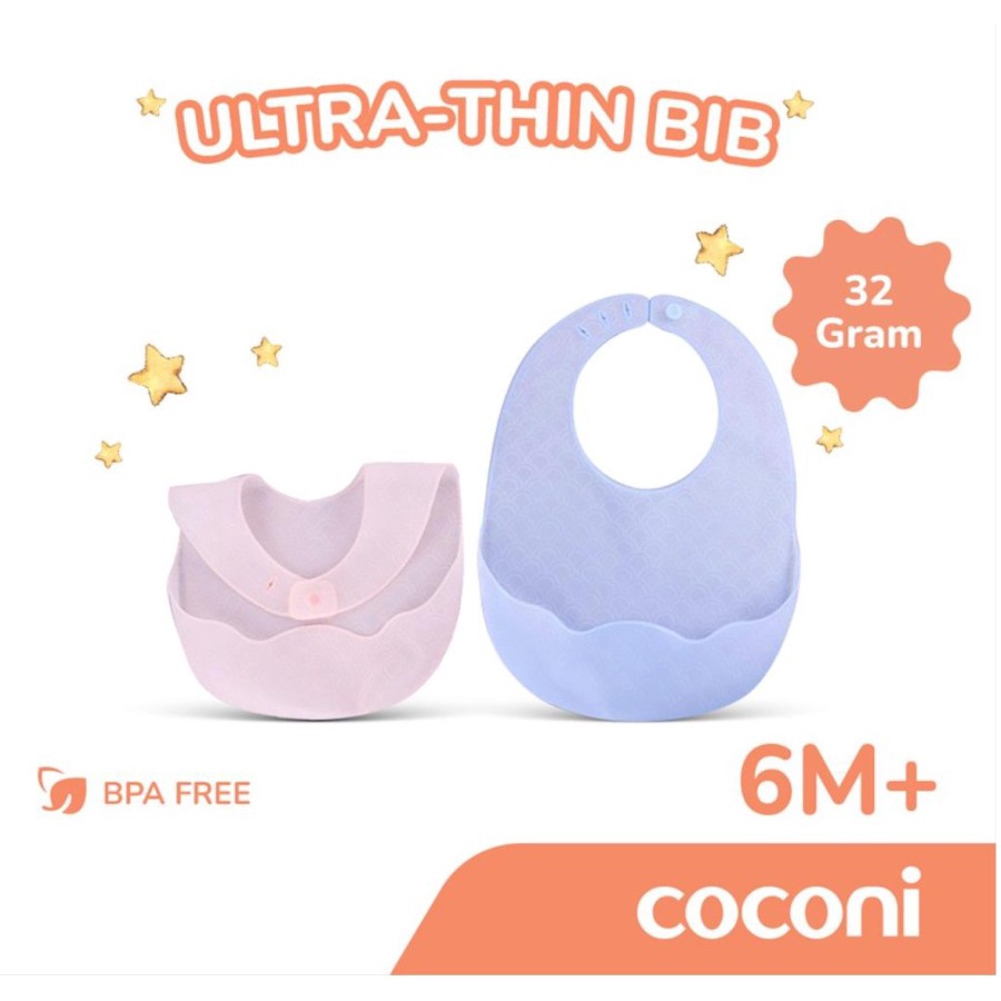 COCONI Ultra-Thin Silicone Bib | Celemek Silikon Bayi Super Ringan