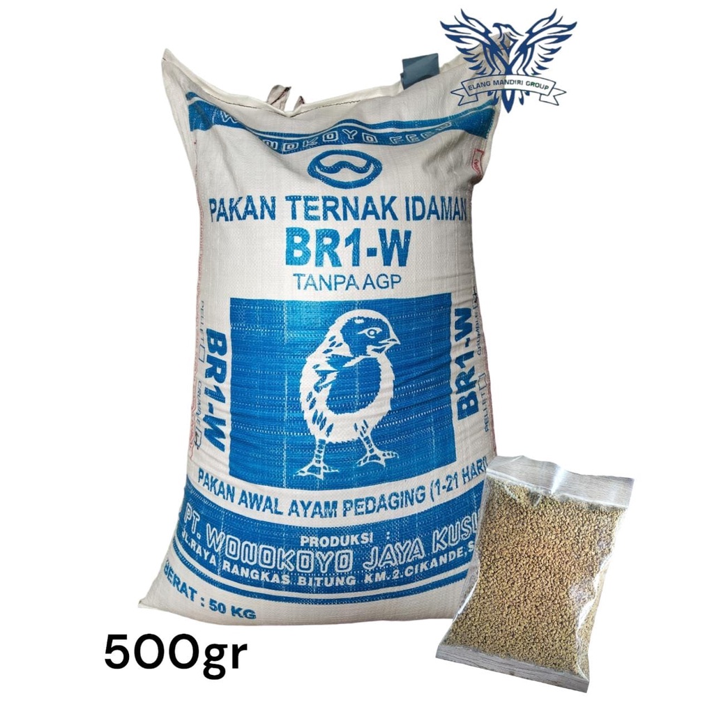 Repack 500gr BR-1 W Pur Pakan Awal Ayam Pedaging Crumble BR1 WONOKOYO JAYA KUSUMA