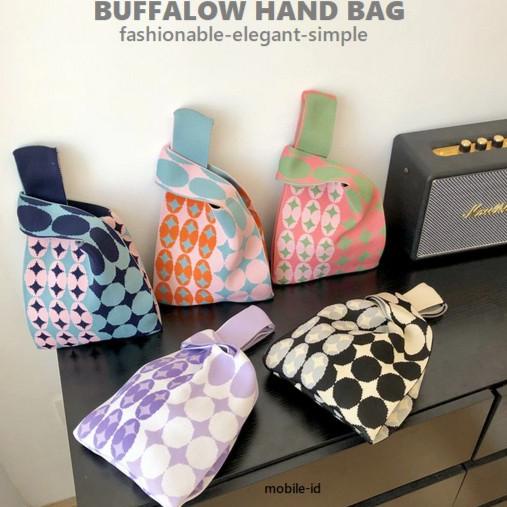 Knitted Bag Tas Korea Rajut Motif Tas Buffalow Bangkok Hand Bag TERMURAH