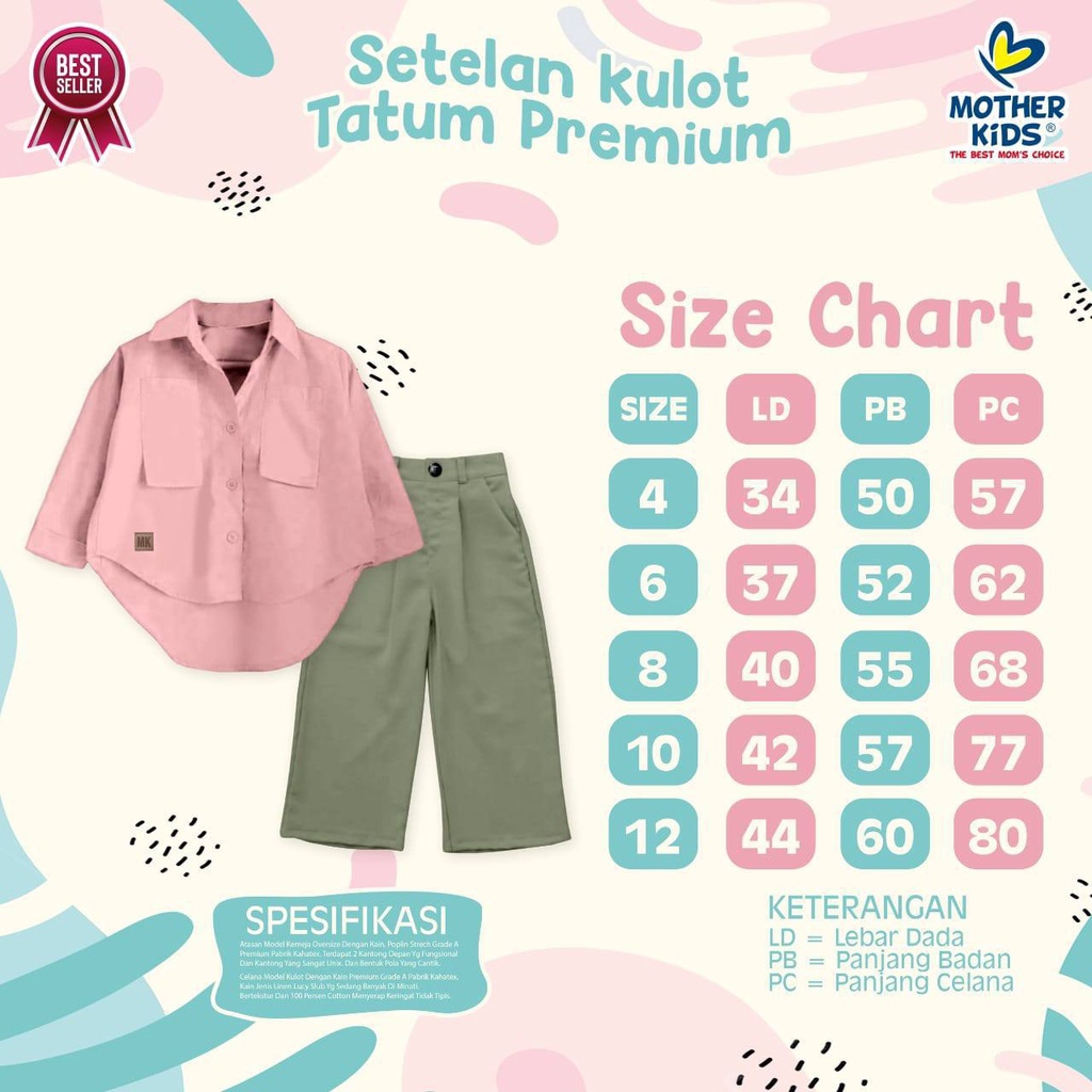 Setelan anak Gril Tatum oversize premium by mother kids