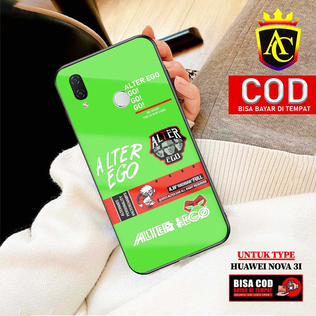 Case Huawei Nova 3i - Aneka Case - [ ALRE ] Softcase Glass - Hardcase Glossy - Fashion Case hp Huawe