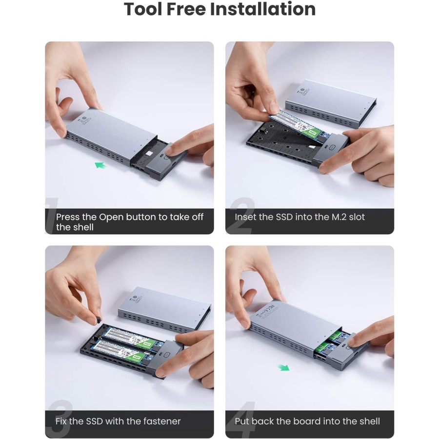 UGREEN Dual Bay M.2 NGFF SATA SSD Enclosure Raid SuperSpeed