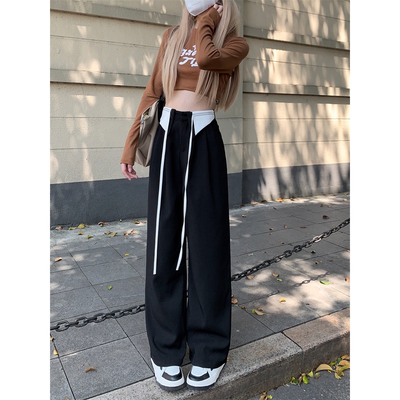 EUNII Celana Kulot Wanita kelapak import Loose Highwaist Pants  Kekinian celana kulot wanita panjang Korean Style