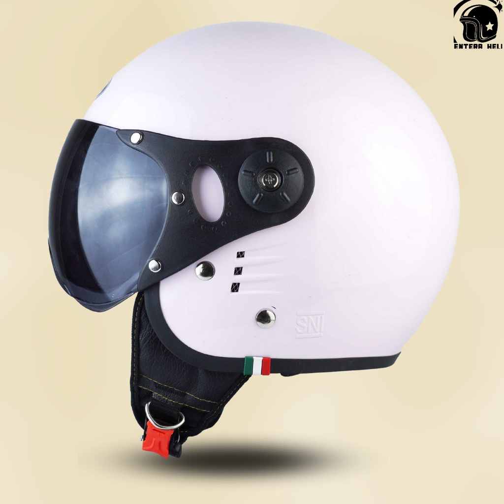 Helm Bogo Retro Pilot Ori Pria Wanita Hijab Dewasa Warna Terkini SNI