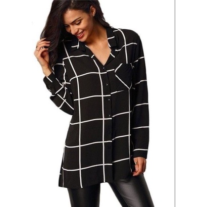 Apt 9 pocket plaid / purple long sleeved blouae